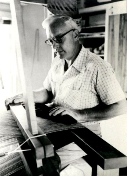 Rudi Fuchs weaving, 1956